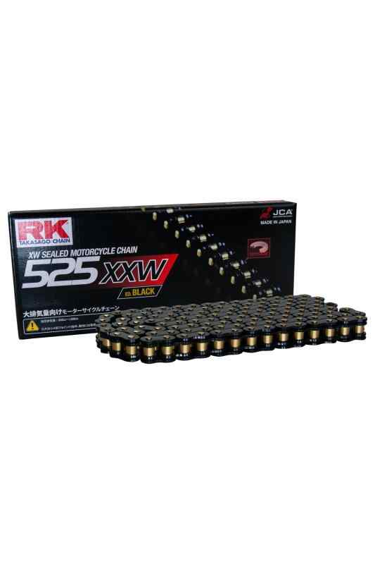 アールケー(RK) ドライブチェーン 525X-XW カシメジョイント (120L, BL/ブラック)