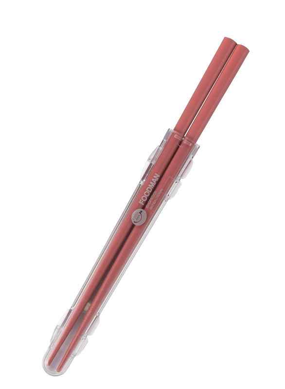 シービージャパン 箸 [ケース付き] 抗菌仕様 バーガンディ 食洗機対応 弁当用箸 20.5cm カチャカチャ鳴らない 出し入れしやすい専用ケース 天然木 塗り箸 DSK