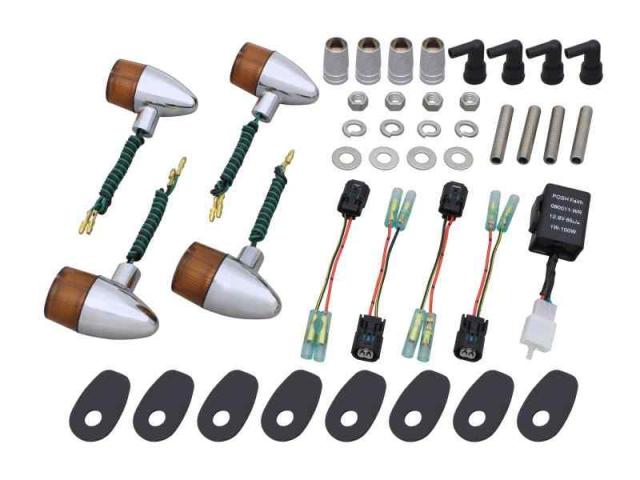 POSH(ポッシュ) ウインカーキット クラシカル Z900RS(2018-2019) (メッキボディ/オレンジレンズ, 砲弾タイプ)