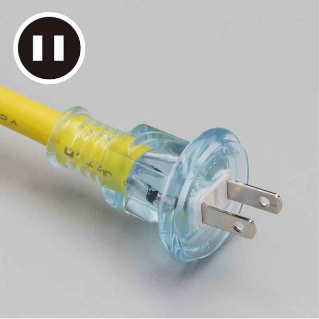 ハタヤ (HATAYA) 2P 押しひろげる吊りひも 露天用 100V型 吊りひも20m 太さ2.0？ 差し込み3個 差し込み防雨鳥打ち帽 飛行士照明ランプ内蔵 エクスバンド 身寄り用 工業プラント用 軽御勤め FX押しひろげる吊りひも FX-203-Y 檸檬黄色