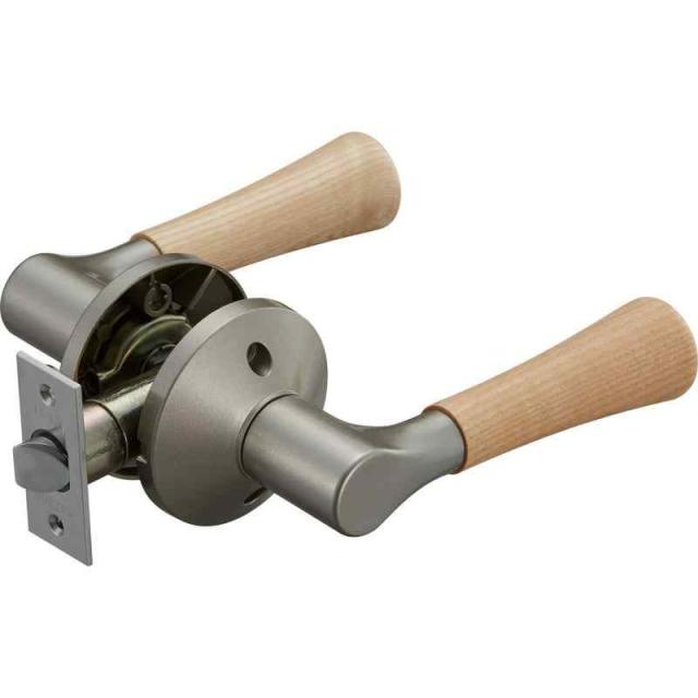 マツ六(Mazroc) レバー錠 エクレ 兼用取替バリアフリーレバー錠 空錠 EL5060-1MW-NSNC Nシルバー+Nクリア 木製レバー