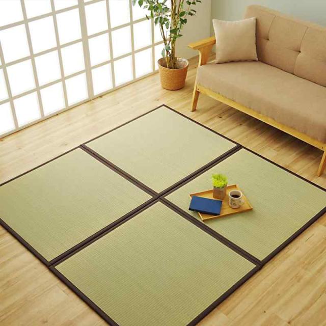 イケヒコ ユニット畳 天竜 半畳 4P ブラウン 約82×82×1.7cm 国産 #8607520