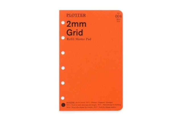 ミニ6穴サイズ PLOTTER/プロッター 2mm方眼 メモパッド システム手帳リフィル 77716