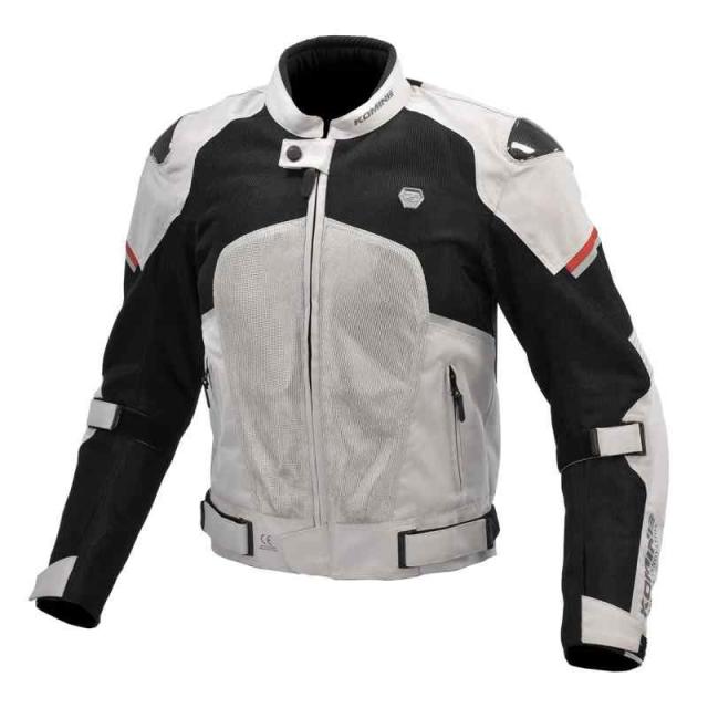 [KOMINE] 自動二輪車用 上衣 JK-1573 プロテクトカーボンメッシュジャケット 07-1573 メンズ Light Grey Black 3XL