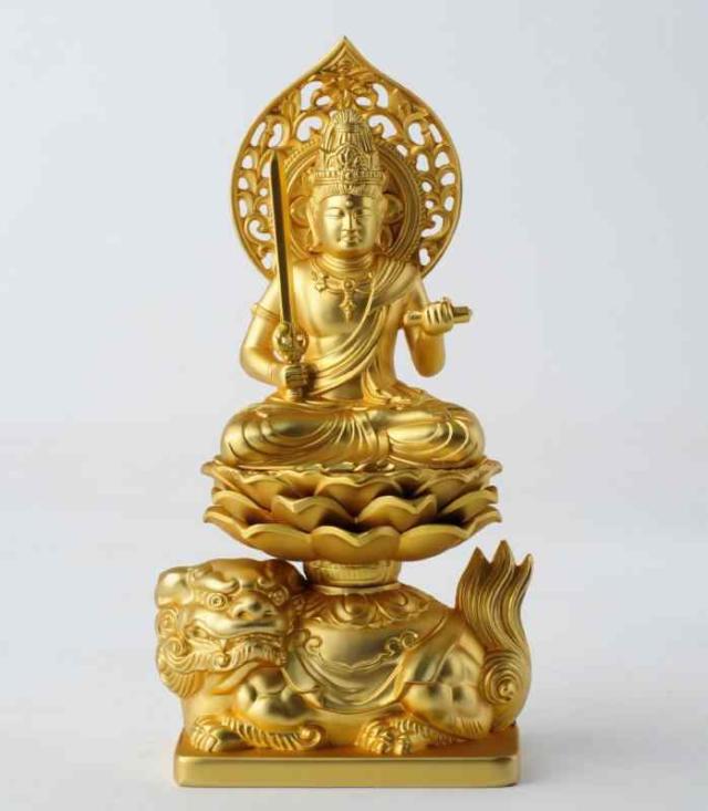 【専用】金隠師様　作品6点 仏像 文殊菩薩 15cm（金メッキ/24金） 仏師：牧田秀雲 原型＿（卯年