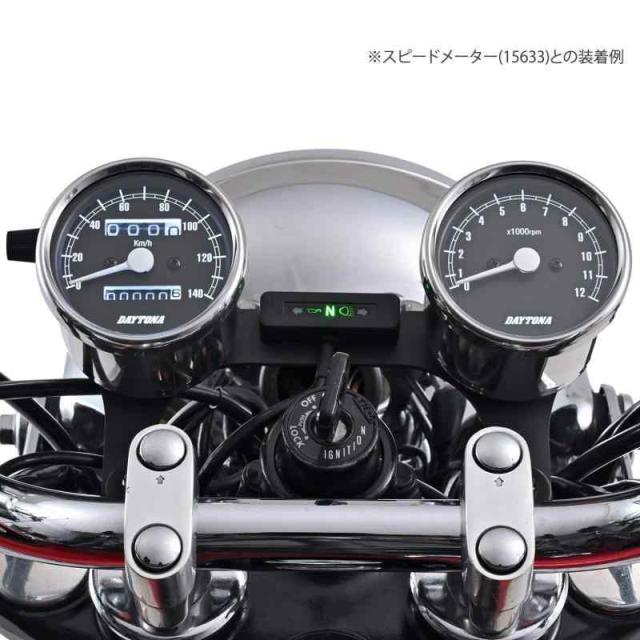 も様 デイトナ バイク用 機械式 スピード (ステンレスボディ/ブラックパネル