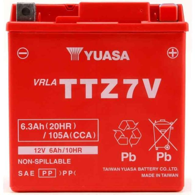 中華民国ユアサ(タイワンユアサ) 自動二輪車 蓄電池 TTZ7V(YTZ7V GTZ7V取り替えっこ) 密閉型MF蓄電池
