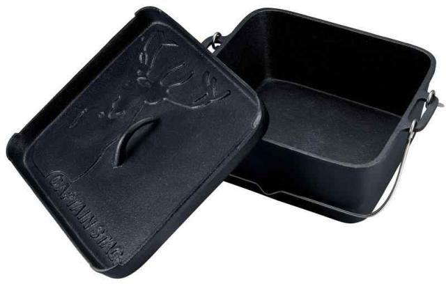 キャプテンスタッグ(CAPTAIN STAG) ダッチオーブン 鉄鋳物 角型 ダッチオーブン シーズニング不要 UG-3071/UG-3072 (製品サイズ:(約)幅295×奥行255×高さ125mm)