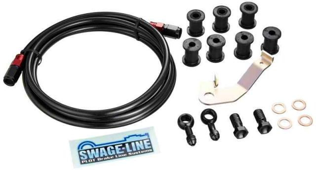 スウェッジライン(Swage-Line) ブレーキホースキット リア アルミ レッド×ブラック/ブラックホース MAJESTY S [XC155 マジェスティS](13-14) RARB351