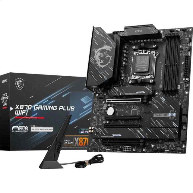 MSI X870 ゲーミングプラス WIFIマザーボード、ATX - AMD Ryzen 9000/8000/7000プロセッサ、AM5-60A SPS VRM、DDR5メモリブースト8200+ MT/s (OC)、PCIe 5.0 x16 & 4.0 x
