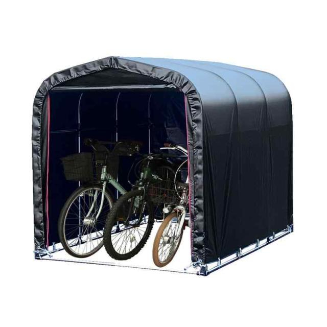 南榮工業(Nan-a Corporation) サイクルハウス 3台用BK 本体一式 ブラック 開口1.56×奥行2.2×高さ1.65m BK 自転車 バイク 倉庫 車庫 耐水圧50,000mm 高耐久 国産 日本産
