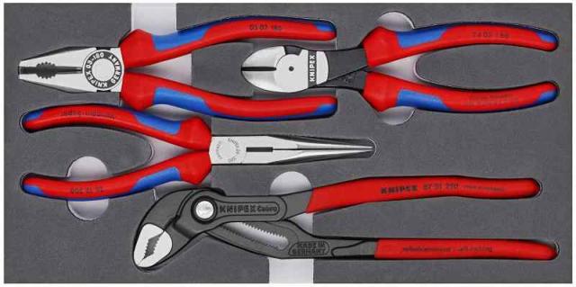 クニペックス(Knipex) プライヤ-セット ウレタントレイ入り 002001V15