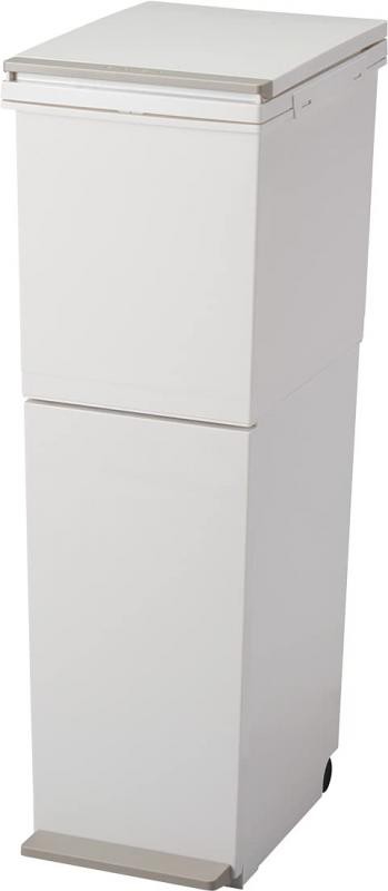 アスベル フタ付きゴミ箱 リビング 38L 20L+18L 分別 ペダル2段スリム パッキン付 ホワイト 日本製の通販は