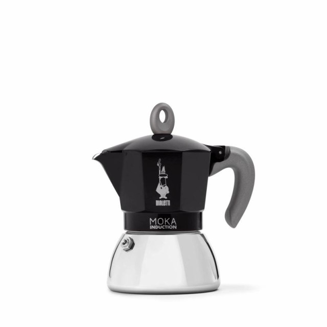 BIALETTI(ビアレッティ) モカ インダクション IH対応 & 直火式 (コーヒーメーカー エスプレッソメーカー マキネッタ) (4カップ, ブラック)