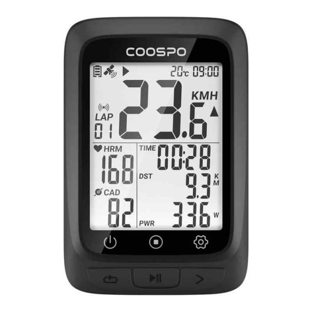 COOSPO サイクルコンピュータ GPS サイコン サイクリングコンピュータ 無線 ワイヤレス 自転車スピードメーター バッテリー内臓 Bluetooth5.0&ANT+対応 ケイデンススピードセンサー連続 IP67級防水 2.3インチディスプレイ (ブの通販は 5,095円