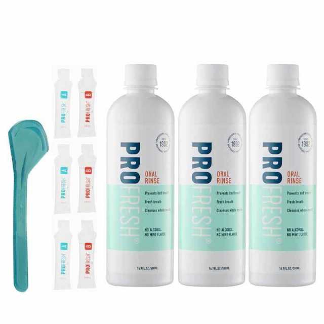 ProFresh (プロフレッシュ) オーラルリンス3本セット+タングスクレーパー付 マウスウォッシュ 500ml×3本 (正規輸入品) 口臭 口臭ケア ブレスケアの通販は
