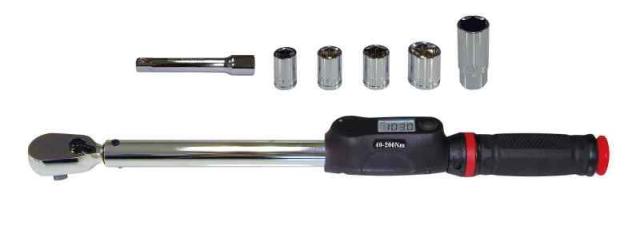 エマーソン(Emerson) デジタルトルクレンチ トルク対応レンジ 40〜200N・m トルク精度 ±4% 12.7mm (1/2インチ) 103N・mプリセットタイプ 簡単トルク設定 14/17/19/24mm+21mm薄口ロングソケット、エクステンシの通販は