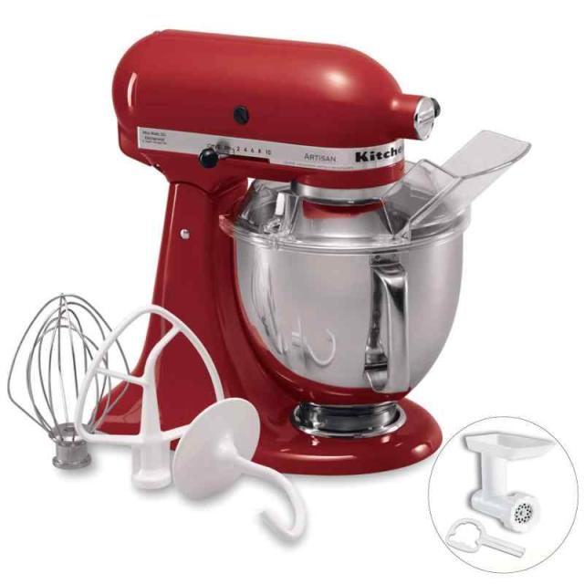 国内正規輸入品キッチンエイド Kitchen Aid スタンドミキサー KSM150+4.8Lボウル・フードグラインダー・注入用カバー付き 2022年製 FMI キッチンエイド スタンドミキサー KSM150OB オニキス