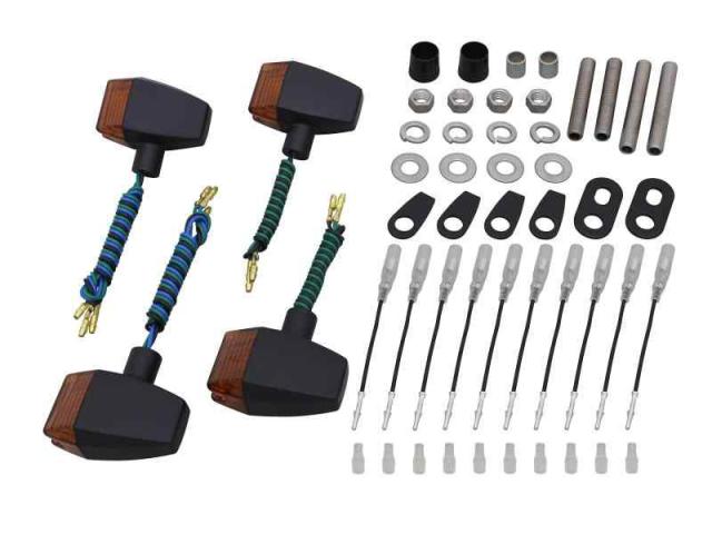 ポッシュフェイス(POSH FAITH) バイク用品 ウインカー クラシカル　スリム&シャープタイプウインカー車種専用セット　ダブル球仕様 GPZ900R(A8-) ブラックボディ／オレンジレンズ 038446-56の通販は