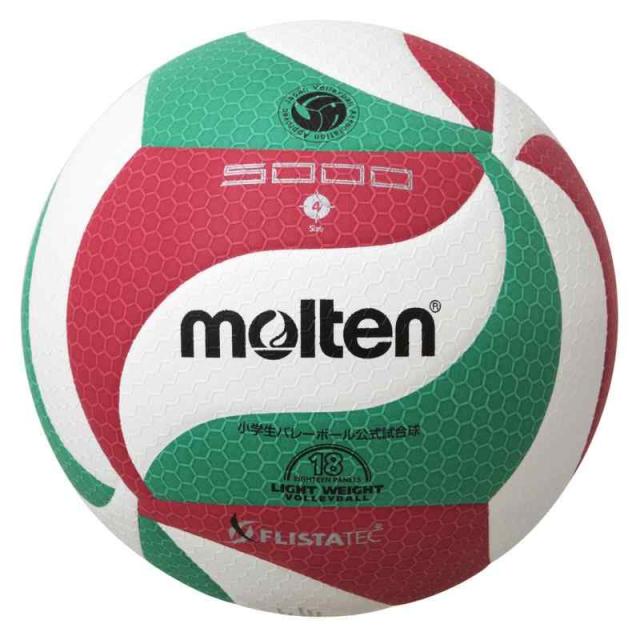 モルテン(molten) バレーボール フリスタテック 軽量4号 検定球 V4M5000-L (白×赤×緑, 4) その他バレーボール