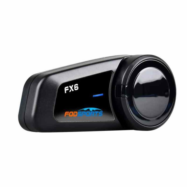 FODSPORTS バイク インカム FX6 バイク用インカム 6人同時通話 HIFI音質 FM付き 通信自動復帰 1000m通信距離 他インカムと接続可能 ノイ