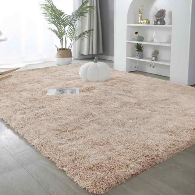 ラグマット カーペット おしゃれな北欧風シャギーラグ ふわっとした手触り 洗える 滑り止め付き 防音絨毯 オールシーズン快適に使用 (ライトキャメル, 160x200cm)の通販は 4,820円