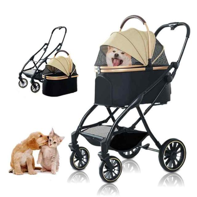 WODEGOUペットカート 分離型 折りたたみ ペットバギー 小型犬 中型犬 猫 犬 カート 3WAY 多頭 取り外し可能 収納簡単 多機能 ４輪 前輪360°回転 組み立て簡単 軽量 耐荷重25KG 介護用 お出かけ 散歩 キャンプ 日本語取扱説明書付きの通販は