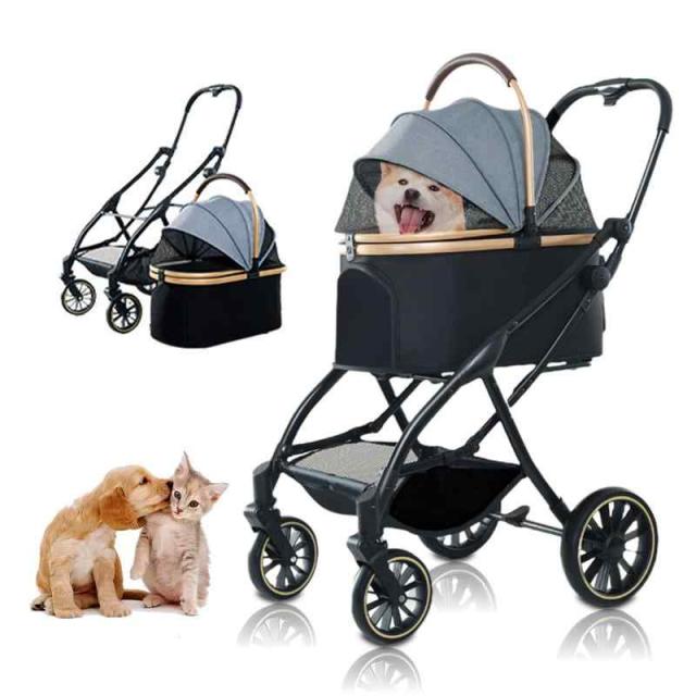 WODEGOUペットカート 分離型 折りたたみ ペットバギー 小型犬 中型犬 猫 犬 カート 3WAY 多頭 取り外し可能 収納簡単 多機能 ４輪 前輪360°回転 組み立て簡単 軽量 耐荷重25KG 介護用 お出かけ 散歩 キャンプ 日本語取扱説明書付きの通販は