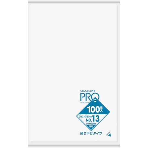 日本サニパック ポリ袋 保存袋 規格袋 ひも付き吊り下げ 13号 透明 100枚入 ごみ袋 L13H