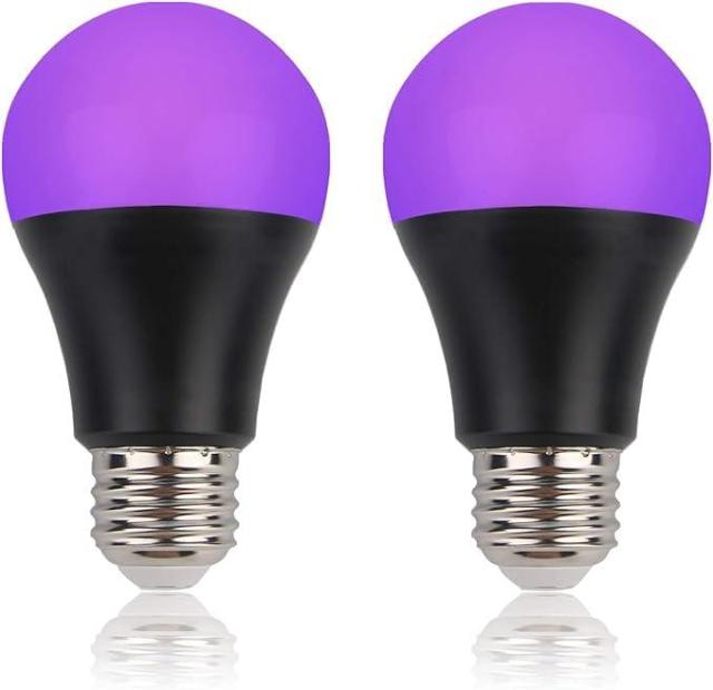 LEDブラックライト - UV紫外線電球 8W E26口金 385nm LED UVライト UV電球 レジン用硬化ライト 結婚式 パーティー 舞台 ステージ照明 イルミネーション 蛍光メイク 蛍光剤残留確認 ペットのオシッコ汚れ対策に 見えない汚れ対策 偽