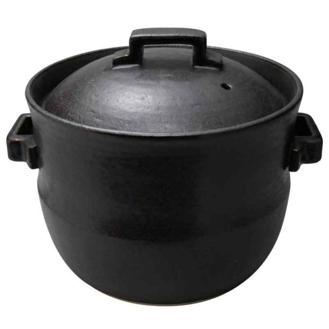 スズ木 萬古焼 ごはん 土鍋 4合 黒 2061-4028 2300ml