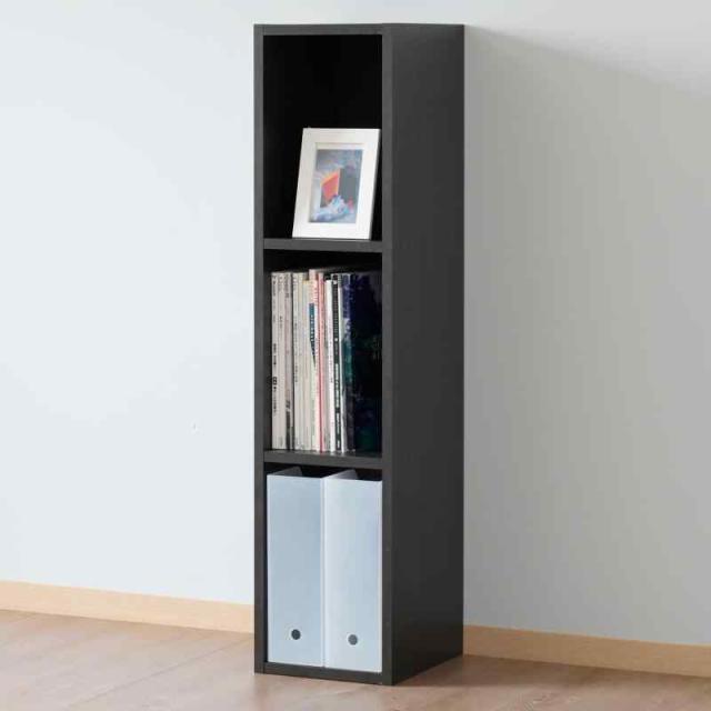 山善(YAMAZEN) 棚 本棚 カラーボックス A4ファイル対応 3段 スリム 幅25×奥行29×高さ109cm 耐荷重45kg 横置き 積み重ね可能 収納 組立品 ダークブラウン CABR-1125(DBR)