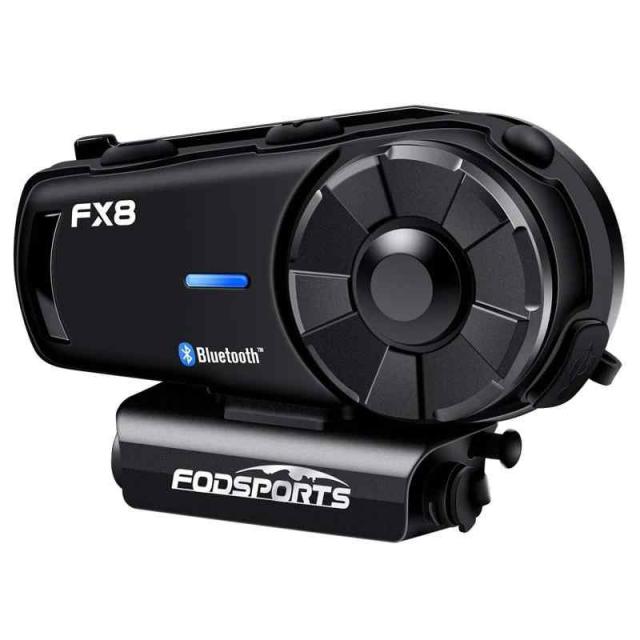 FODSPORTS バイク インカム FX8インカム 8人同時通話 音楽共有 FMラジオ Hi-Fi音質 AUX機能付き インカム イヤホン ユニバーサル接続 IPX6防水 連続通話20時間 音声コマンド インカムバイク用 Bluetooth ヘッドセット