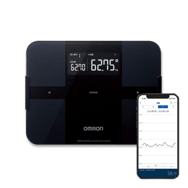 オムロン 体重・体組成計 カラダスキャン スマホアプリ/OMRON connect対応 (ブラック)