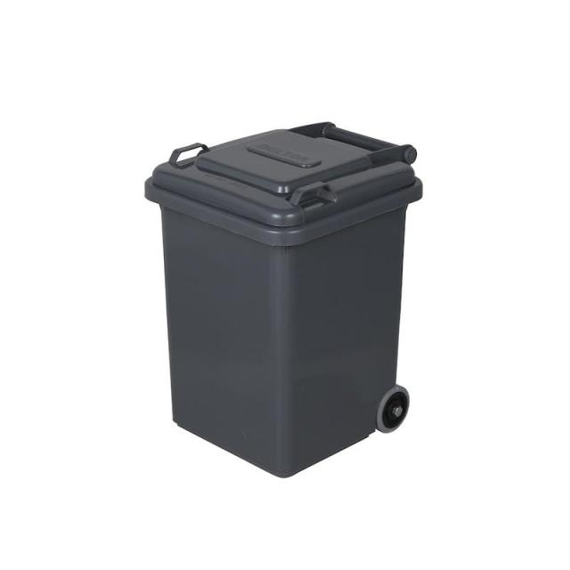 ダルトン(Dulton) ゴミ箱 グレー 18L プラスチック フタ付き 後輪タイヤ 屑入れ ダストボックス 水抜き穴 丸洗い可 高さ40cm 幅29cm 奥行32cm 100-195GY PLASTIC TRASH CAN 18L GRAY