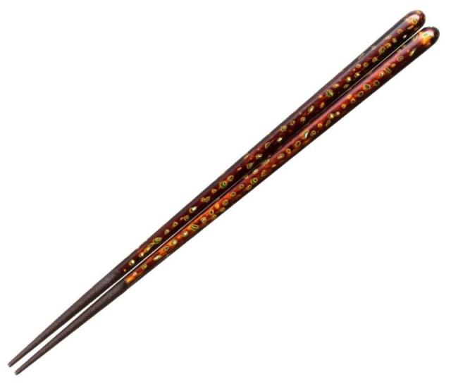 一双 日本製 箸 古代若狭塗磯時雨 20.5cm 38066