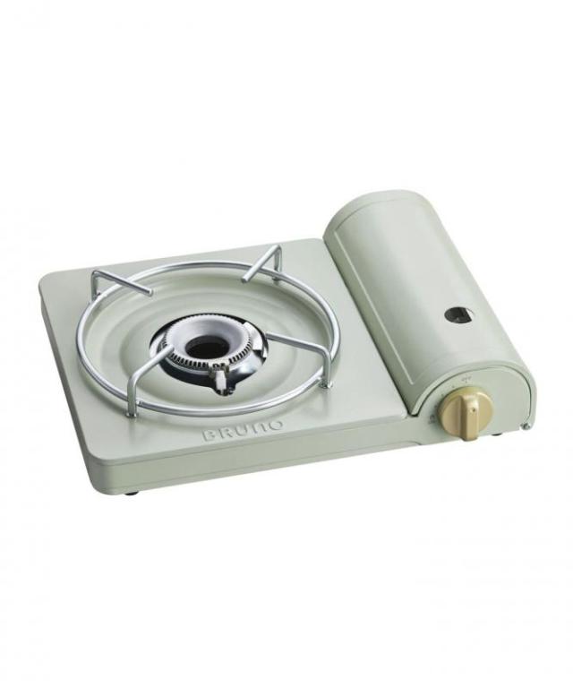 BRUNO ブルーノ カセットコンロ スリム キャンプ ガス 焼肉 アウトドア 千石 小型 防災 用品 震災 (グリーン, スリム (土鍋9号まで))