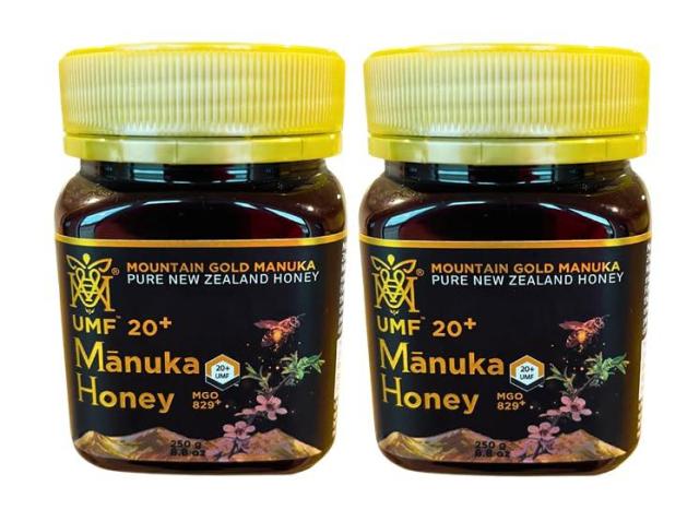 マヌカハニー MGO UMF 証明書付 マヌカ蜂蜜 正規品 天然 非加熱 未加工 無添加 MOUNTAIN GOLD MANUKA HONEY マウンテンゴールドマヌカ はちみつ 生 ニュージーランド産 品質検査済 (250g2個)