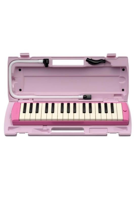 ヤマハ YAMAHA PIANICA ピアニカ 鍵盤ハーモニカ 32鍵 ブルー P-32E 子どもたちの使い勝手を追求した 同系色のプラスチック製ハード (2) ピンク, 1) 単品)