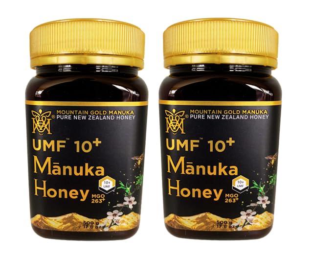 マヌカハニー MGO UMF 証明書付 マヌカ蜂蜜 正規品 天然 非加熱 未加工 無添加 MOUNTAIN GOLD MANUKA HONEY マウンテンゴールドマヌカ はちみつ 生 ニュージーランド産 品質検査済 (500g×2個)