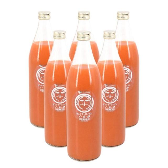 ピカイチ野菜くん ピュアキャロップル 180ml にんじんジュース 人参ジュース 添加物不使用 農薬・化学肥料不使用 人参 コールドプレス 製法 (900ミリリットル (x 6))