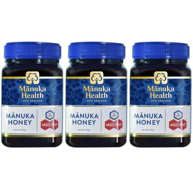 マヌカハニー　MGO 400+　500ｇ 3個　マヌカヘルス [並行輸入品]