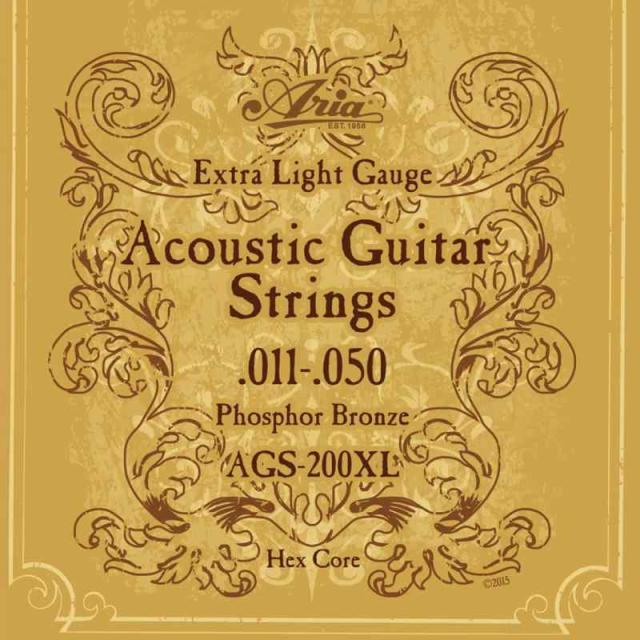 ARIA アリア Acoustic Guitar フォークギター弦 Extra Light エクストラライト フォスファーブロンズ AGS-200XL