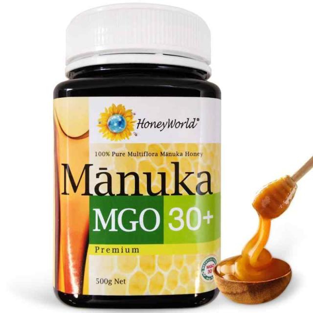 HONEYWORLD マヌカハニー MGO30+ マヌカハニー 正規品 蜂蜜 ニュージーランド manuka honey シンガポールお土産 500g