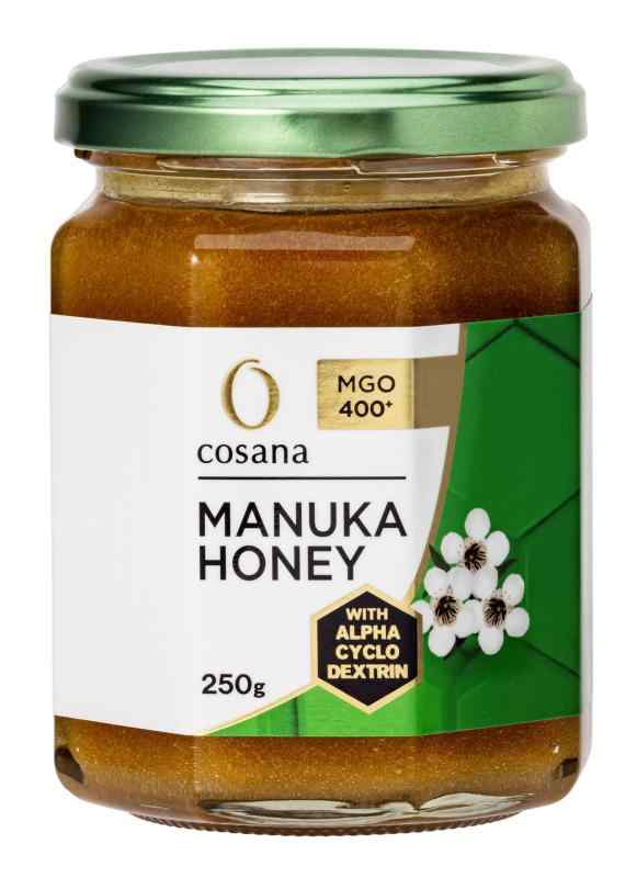 Cosana α-シクロデキストリン入りマヌカハニーMGO400+ 250g 正規品 ニュージーランド産 非加熱 環状オリゴ糖 はちみつ 蜂蜜 α-オリゴ糖 BRCGS AA+認証工場製造