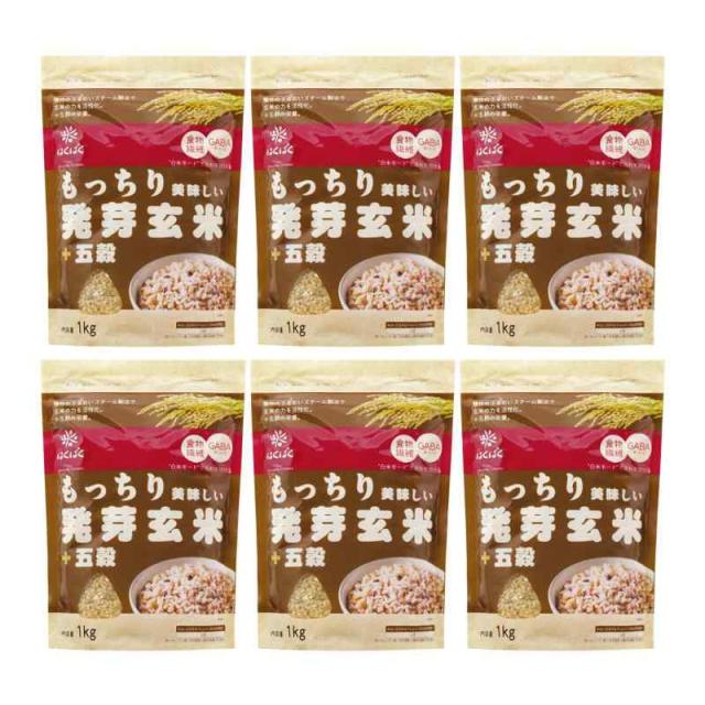 はくばく もっちり美味しい発芽玄米+五穀 1kg×6袋