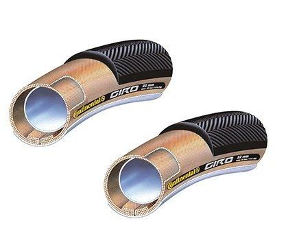 2本セット CONTINENTAL チューブラータイヤ GIRO(ジロ) 28x22mm 700 x 22C ブラック&ブラウン [並行輸入品]