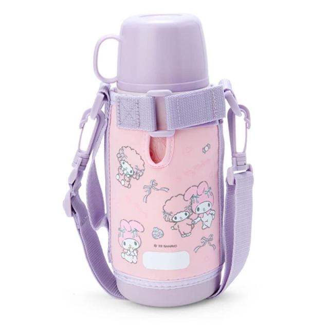 サンリオ(SANRIO) 子供用 水筒 約620ml(コップ・中せん使用時) 約670ml(キャップユニット使用時) ポーチ付き2WAYステンレスボトル マイメロディ 保温・保冷両用 744557_1
