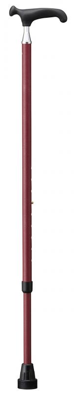 伸縮ステッキ ドイツ オッセンベルグ OSSシリーズ リハビリ用T字杖 （適応身長約144〜184cm） (レザーレッド)