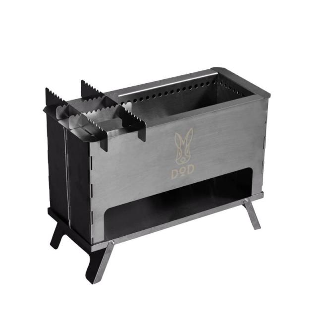 DOD(ディーオーディー) ぺらもえファイヤー ツーリング に持ち出せる 薄型 コンパクト 収納 折りたたみ式 焚き火台 Q1-946-SL シルバー サイズ:(約)W32×D14×H23cm